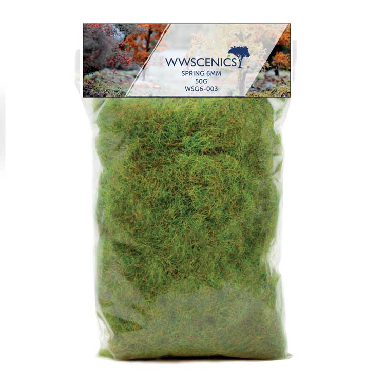Static Grass 1/4"  6mm Fibers -- Spring 1.8oz  50g