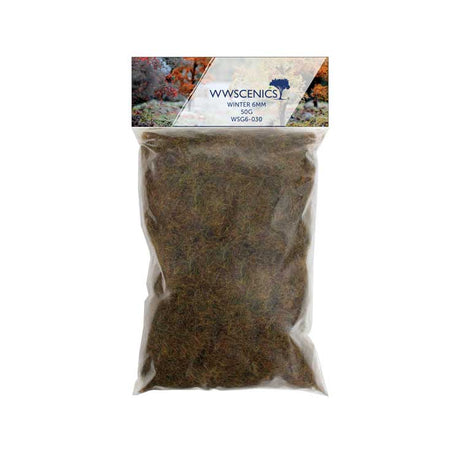 Static Grass 1/4"  6mm Fibers -- Winter 1.8oz  50g