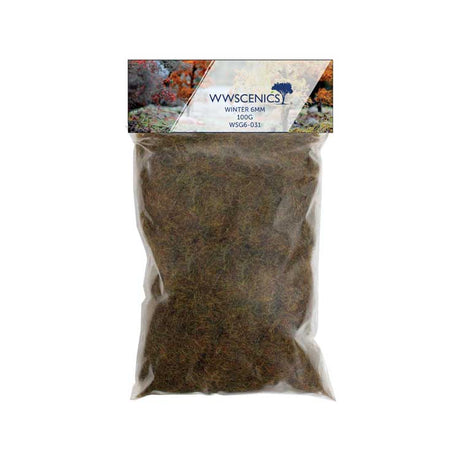Static Grass 1/4"  6mm Fibers -- Winter 3.5oz  100g