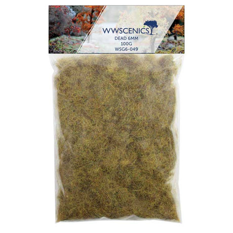 Static Grass 1/4"  6mm Fibers -- Dead 3.5oz  100g