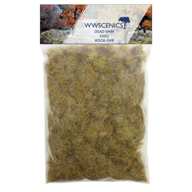 Static Grass 1/4"  6mm Fibers -- Dead 3.5oz  100g