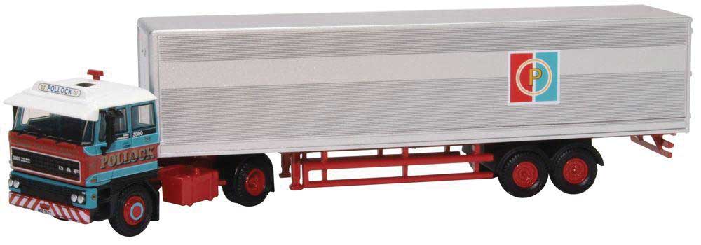DAF 3300 Tractor with Short Van Trailer - Assembled -- Pollock (blue, red, silver)