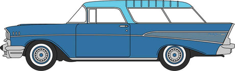 1957 Chevrolet Nomad 2 Door Station Wagon - Assembled -- Larkspur Blue, Harbor Blue