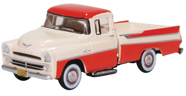 1957 Dodge D100 Sweptside Pick Up Truck - Assembled -- Tropical Coral, Ivory