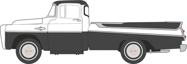 1957 Dodge D100 Sweptside Pick Up Truck - Assembled -- Metallic Charcoal, Glacier White