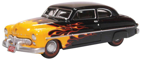 1949 Mercury Eight Coupe - Assembled -- Hot Rod (black, yellow flames)