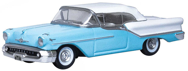 1957 Oldsmobile 88 Convertible - Assembled -- Top Up (Banff Blue, Alcan White)