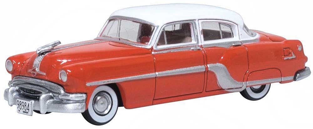 1954 Pontiac Chieftain 4-Door Sedan - Assembled -- Coral Red, Winter White