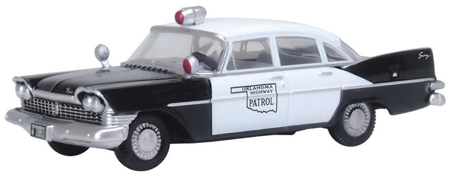 1959 Plymouth Savoy Sedan - Assembled -- Oklahoma Highway Patrol (black, white)