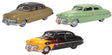 1949 Mercury 8 Coupe 3-Pack - Assembled -- 70th Anniversary Set (1 Each: green, beige, Black with Flames)