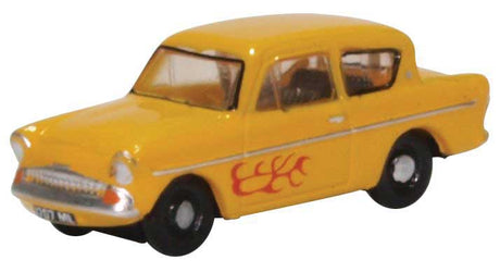 1959 Ford Anglia - Assembled -- Yellow, Red Flames
