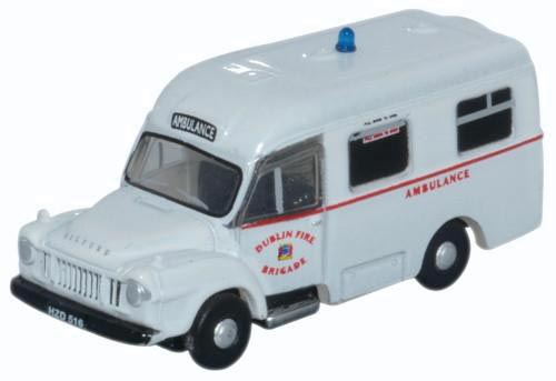 1950s Bedford J1 Lomas Ambulance - Assembled -- Dublin Fire Brigade (white, red)