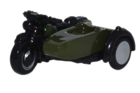 BSA Motorcycle w/Sidecar - Assembled -- British Army (black, green)