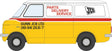 Bedford CF Van - Assembled -- Gunn JCB Ltd.  (yellow, white, red)-1