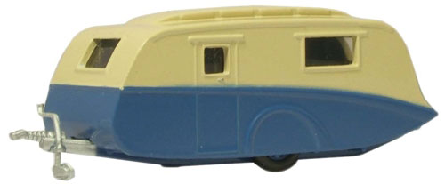 Caravan Travel Trailer - Assembled -- Blue, Cream