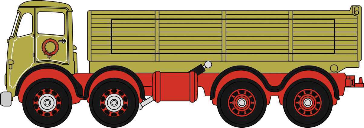 Foden FG Dray Dump Truck - Assembled -- Keirby & Perry (olive, red)
