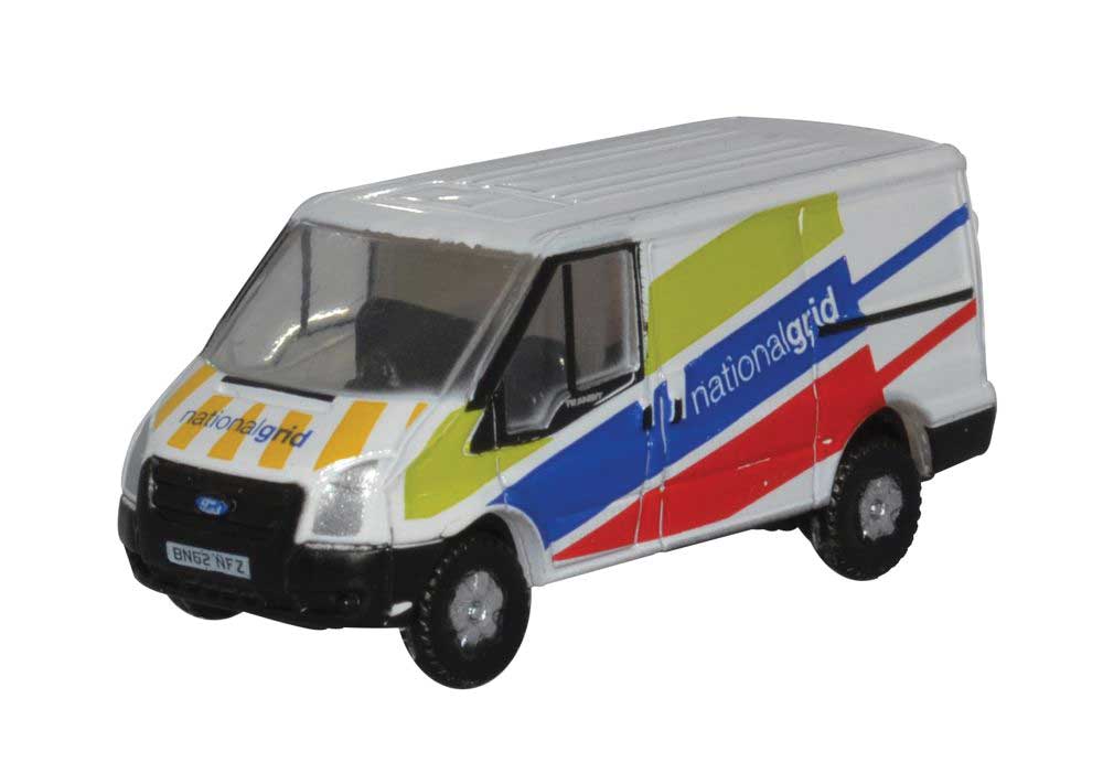 Ford Transit Van with Short Wheelbase, Low Roof - Assembled -- National Grid (white, green, purple, red)