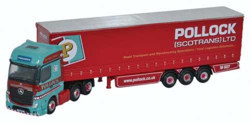 Mercedes-Benz Actros MP4 GSC with Side Curtain Trailer - Assembled -- Pollock (Scotrans) Ltd. (red, blue, white)