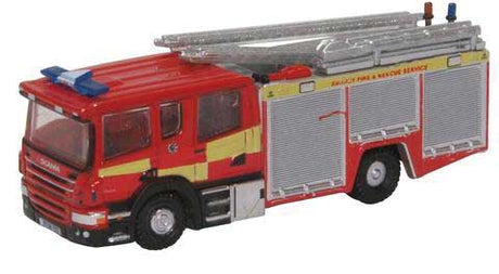 Scania Fire Pump Ladder - Assembled -- Surrey Fire and Rescue (red, yellow, silver)