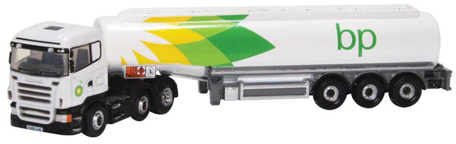 Scania Highline Tractor with Tank Trailer - Assembled -- BP (white, green, yellow)