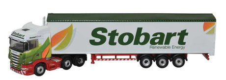 Scania Highline Tractor, Walking Floor Trailer - Assembled -- Stobart Biomass (white, red, green)
