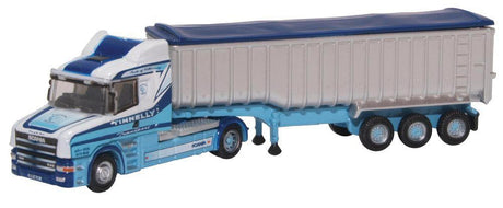 Scania T Cab Tractor with Dump Trailer - Assembled -- Tinnelly (blue, white, silver)