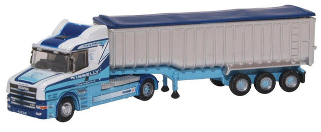 Scania T Cab Tractor with Dump Trailer - Assembled -- Tinnelly (blue, white, silver)