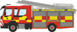 Volvo FL/Emergency One Pump Fire Ladder - Assembled -- South Wales Fire & Rescue (red, yellow, silver)-1