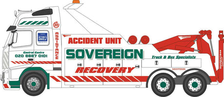Volvo FH (Boniface) Recovery Truck - Assembled -- Sovereign Recovery (white, red, blue)-1