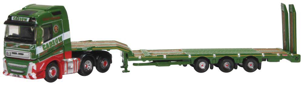 2012 Volvo FH4 with Nooteboom 3-Axle Low Loader Trailer - Assembled -- Cadzow (green, red, white)