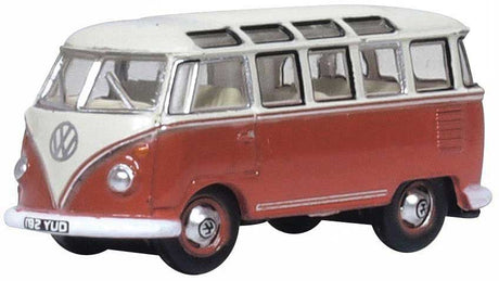 1951 Volkswagen T1 Samba Passenger Van - Assembled -- Sealing Wax Red, Beige Gray