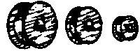 Wooden Cable Reels -- Three Each: Small, Medium & Large