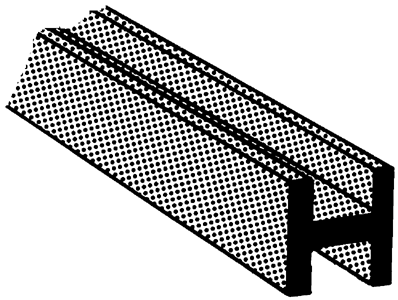 ABS H Columns -- 1/8 x 15"  .32 x 38.1cm pkg(5)