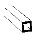 ABS Square Tubing - 15"  38.1cm Length -- 3/8 x 3/8"  1 x 1cm pkg(4)