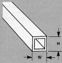Acrylic Tubing-Square -- 1/8 x 15" Long pkg(5)
