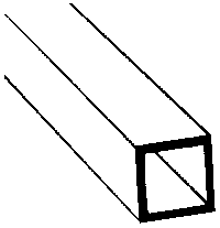 Styrene Tubing - Square -- 1/8 x 15" Long pkg(7)
