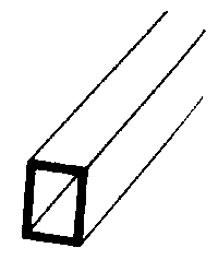 Styrene Tubing - Rectangular -- 1/4 x 3/16 x 15" pkg(5)