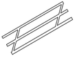 Styrene - Stair Rails -- 27/64 x 6" Long (3/4" Between Poles)