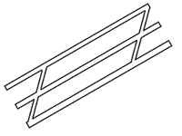 Styrene - Stair Rails -- 27/64 x 6" Long (3/4" Between Poles)