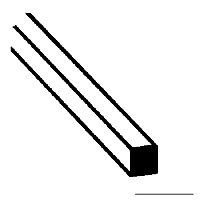 Styrene Rod - Square -- .010 x 10" Long pkg(10)