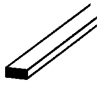 Styrene Plastic Strips -- .020 x .030 x 10"  .05 x .08 x 25.4cm pkg(10)