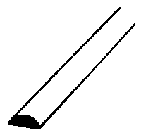 Styrene Half-Round Rods -- .040 O.D. x 10" Long pkg(10)