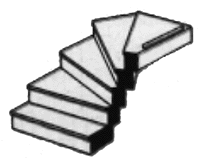 Custom Staircase -- Left-Turn - 19/64 x 1-9/16 x 2-3/8"  .3 x 4 x 6cm