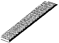 Styrene - Steps/Louvers -- 34-Degree Incline, 3-7/8 x 2-1/8"  9.8 x 5.4cm