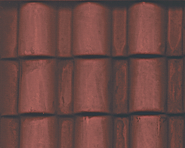 Patterned Sheets - Roofing - Spanish Tile - .020 x 7 x 24" -- .500" Red Tiles