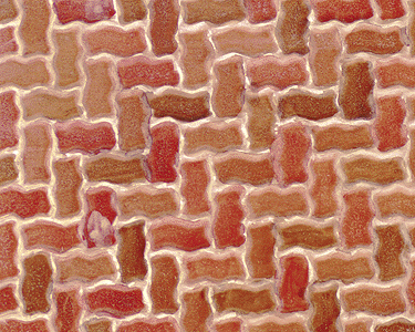 Patterned Sheets - Stone - Interlocking Paving - .020 x 7 x 12" pkg(2) -- .350" Red Stones