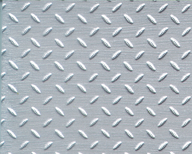 Patterned Sheets - Safety Tread - Single Diamond Plate - .020 x 7 x 12" pkg -- White - .125" Spacing