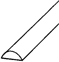 Acrylic Rod-Half Round -- 1/2 x 17-1/2"