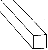 Acrylic Rod - Square - 17-1/2"  44.5cm Long -- 1/8"  .3cm pkg(10)