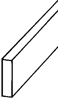 Acrylic Rod-Rectangular -- 5/8 x 1/8 x 17-1/2"
